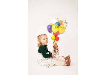 Customer image of Personalised Rainbow Balloon-Filled Bubble Balloon