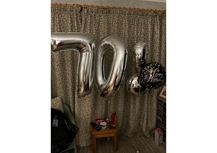 Customer image of 70th Birthday Silver Foil Balloon Package