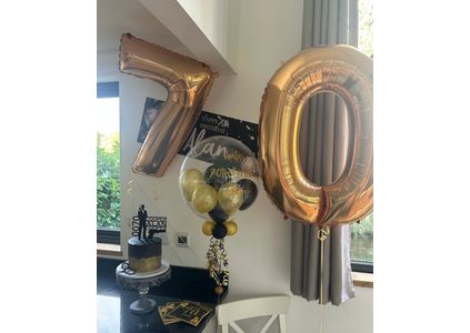 Customer image of 70th Birthday Personalised Multi Fill Bubble Balloon