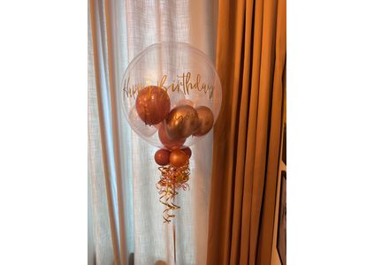 Customer image of Personalised Rose Gold Balloon-Filled Bubble Balloon