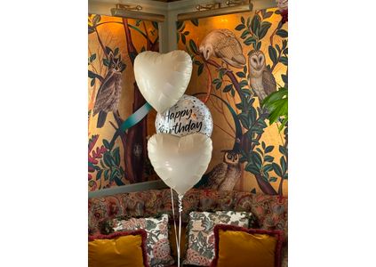 Customer image of 21st Birthday Satin Cream Foil Balloon Package