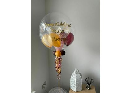 Customer image of 'Congratulations You've Passed' Personalised Multi Fill Bubble Balloon