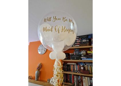 Customer image of Will You Be My Bridesmaid? Personalised Bubble Balloon