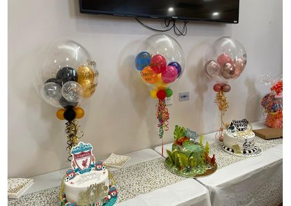 Customer image of Personalised Rainbow Balloon-Filled Bubble Balloon