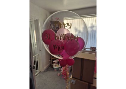 Customer image of 50th Birthday Personalised Multi Fill Bubble Balloon