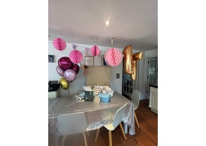 Customer image of Personalised Berry Sparkle Confetti Bubble Balloon