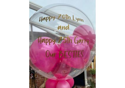Customer image of 70th Birthday Personalised Multi Fill Bubble Balloon