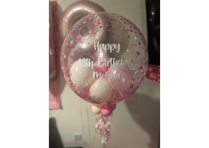 Customer image of 18th Birthday Light Pink Foil Balloon Package