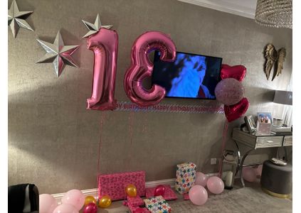 Customer image of 13th Birthday Hot Pink Foil Balloon Package