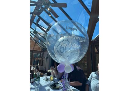 Customer image of Happy 60th Anniversary Personalised Bubble Balloon