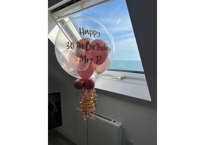 Customer image of Happy Birthday Personalised Multi Fill Bubble Balloon