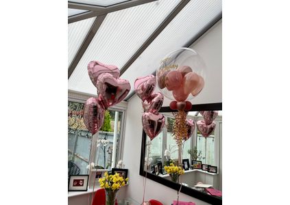 Customer image of Rose Gold Hearts Balloon Package