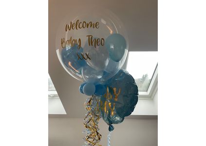 Customer image of Newborn Baby Personalised Multi Fill Bubble Balloon