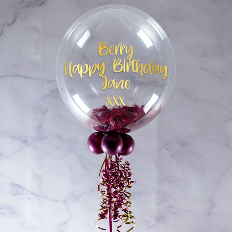 30th Birthday Personalised Feather Bubble Balloon from £34.99