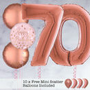 70th Birthday Rose Gold Foil Balloon Package additional 1