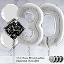 30th Birthday Silver Foil Balloon Package additional 1