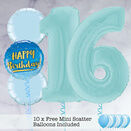 16th Birthday Pastel Blue Foil Balloon Package additional 1