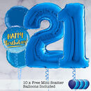21st Birthday Royal Blue Foil Balloon Package additional 1