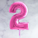 26" Hot Pink Number Foil Balloons (0 - 9) additional 4