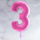 26" Hot Pink Number Foil Balloons (0 - 9) additional 5