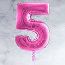 26" Hot Pink Number Foil Balloons (0 - 9) additional 7