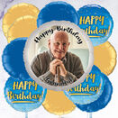 'Happy Birthday' Blue & Gold Photo Upload Balloon additional 3