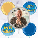 'Happy Birthday' Blue & Gold Photo Upload Balloon additional 9