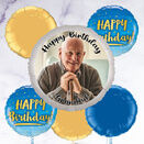 'Happy Birthday' Blue & Gold Photo Upload Balloon additional 8