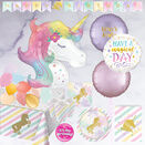 Unicorn Themed 'Party In A Box' with Inflated Balloons additional 1