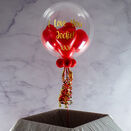 Personalised Red Heart Balloon-Filled Bubble Balloon additional 1