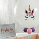 Personalised Unicorn Face Bubble Balloon additional 2
