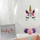Personalised Unicorn Face Bubble Balloon additional 2