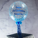 Happy Birthday Personalised Blue 'Confetti Print' Bubble Balloon additional 1
