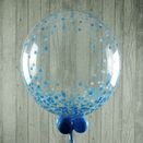 New Baby Personalised Blue 'Confetti Print' Bubble Balloon additional 3