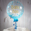 New Baby Personalised Blue 'Confetti Print' Bubble Balloon additional 2