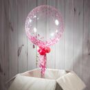 Happy Birthday Personalised Pink 'Confetti Print' Bubble Balloon additional 3