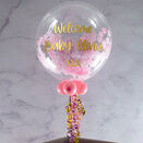 Personalised Baby Pink Stars Confetti Bubble Balloon additional 1