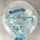 'Welcome Baby Boy' Personalised Blue Star Confetti Balloon additional 1
