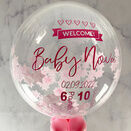 'Welcome Baby Girl' Personalised Pink Star Confetti Balloon additional 1