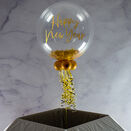Personalised Gold Feathers New Year's Eve Bubble Balloon additional 1