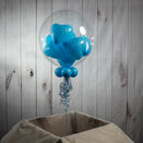 Personalised Blue Heart Balloon-Filled Bubble Balloon additional 2