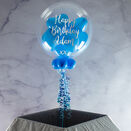 Personalised Blue Heart Balloon-Filled Bubble Balloon additional 1