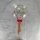 Personalised Vinyl Hearts Valentine's Day Bubble Balloon additional 1