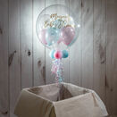 Personalised Baby Pink, Baby Blue & Clear Stars Balloon-Filled Bubble Balloon additional 4
