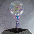 Personalised Baby Pink, Baby Blue & Clear Stars Balloon-Filled Bubble Balloon additional 2