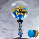 Personalised Dark Blue & Gold Balloon-Filled Bubble Balloon additional 1