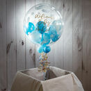 Personalised Light Blue Balloon-Filled Baby Feet Print Bubble Balloon additional 2