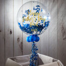 Personalised Navy Blue 'Powderfetti' Bubble Balloon additional 1