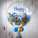 Personalised Blue & Gold 'Powderfetti' Bubble Balloon additional 1