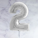 26" Silver Number Foil Balloons (0 - 9) additional 4